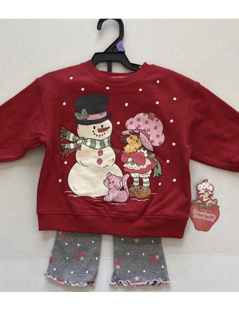 The World Of Strawberry Shortcake Holiday Christmas 2 Piece Set sz 12 Months